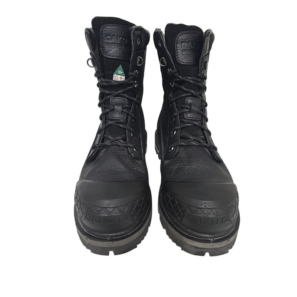 Dakota Men's 529 8" Steel Toe Steel Plate HD3 Waterproof Work Boot Black 12M - Picture 6 of 7
